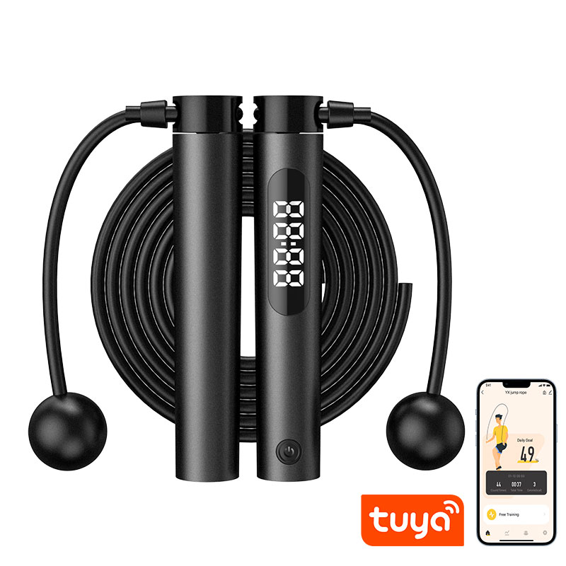 Smart Jump Rope Digital Counter - Hochwertiges kabelloses Springseil, digitaler Zähler, Heimfitness-App,