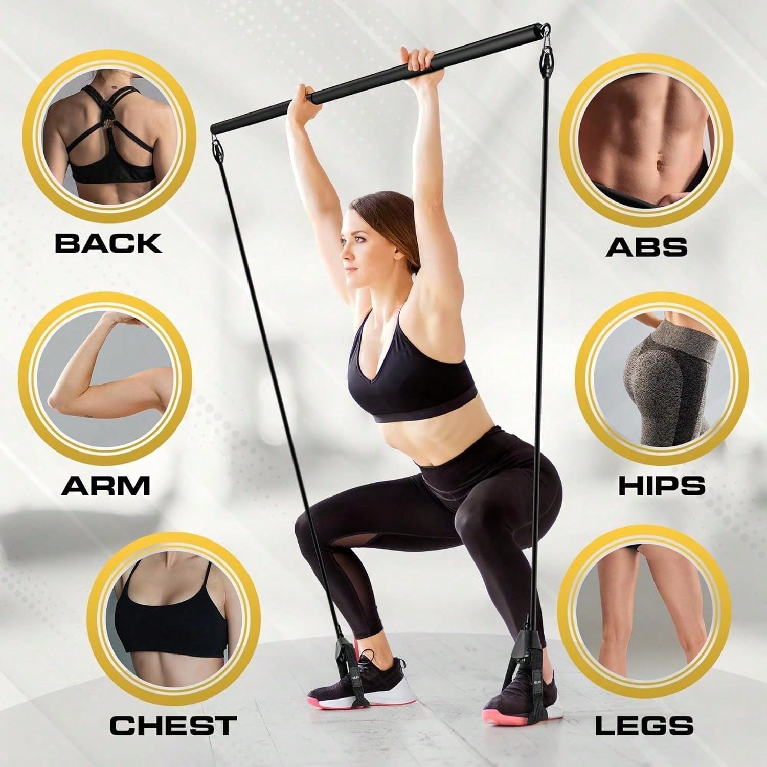Pilates-Stangen-Set mit Widers – Pilates Bar Kit With Resistance Bands Bewertung und Preis