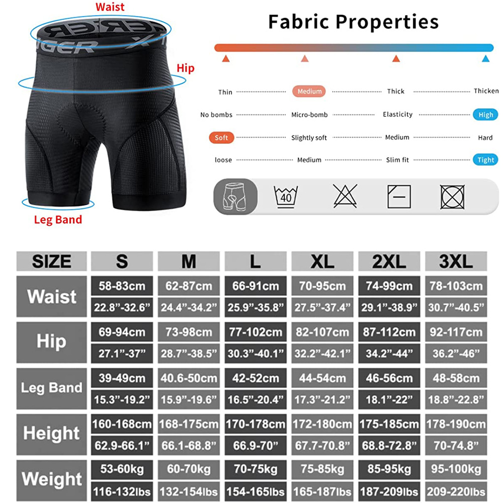 X-TIGER Herren-Radunterwäsche- – Padded Cycling Shorts 5D Gel Bewertung und Preis