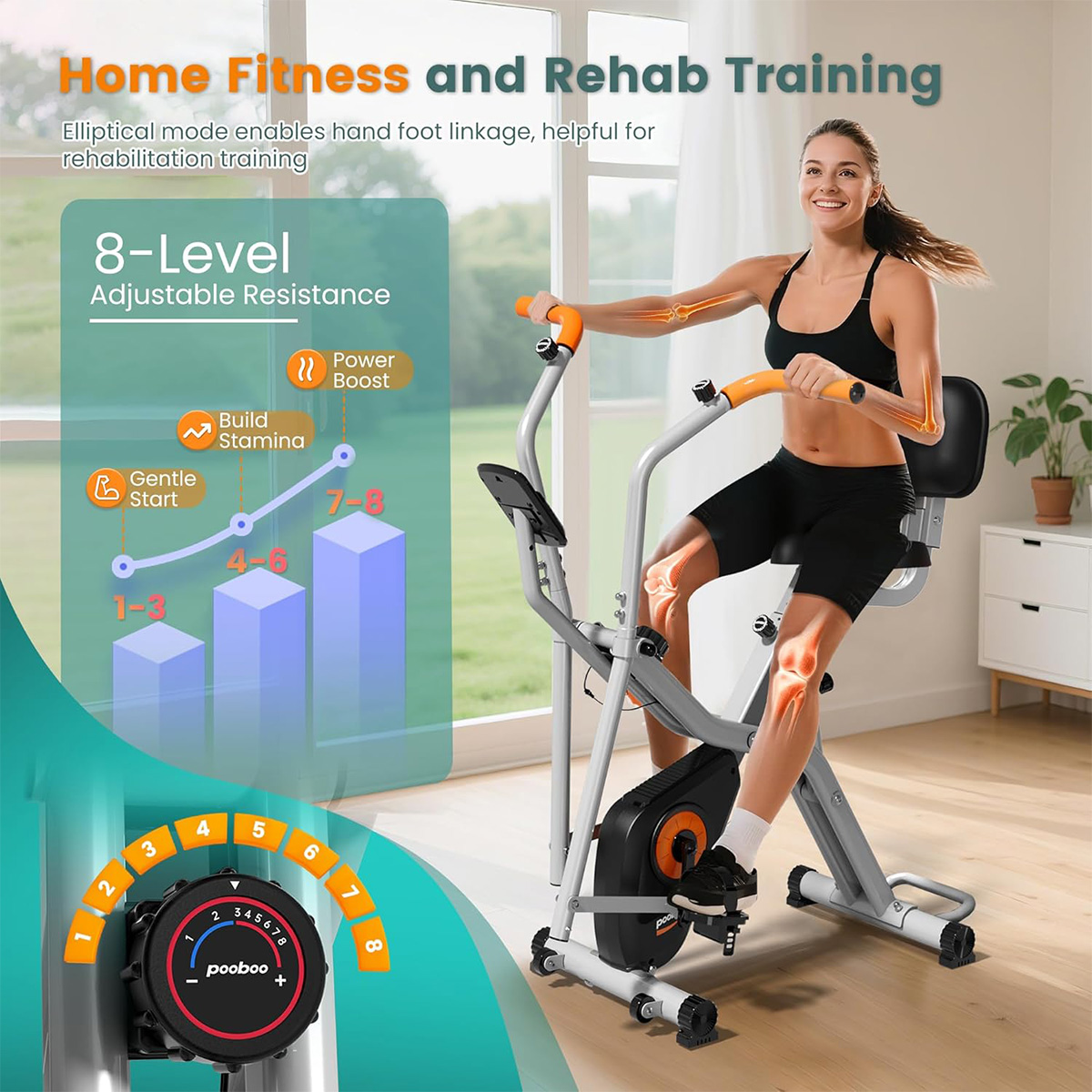 Pooboo Faltbares 2-in-1-Heimtr – Exercise Bike Magnetic Resistance Bewertung und Preis